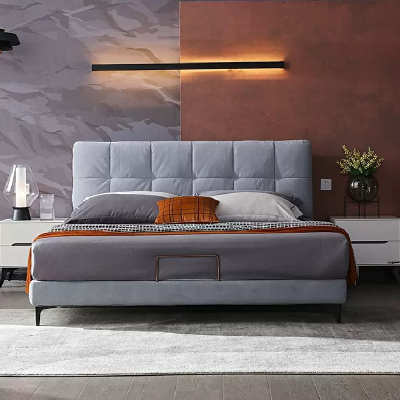 森美人家居北欧简约布艺双人床1.8米1.5榻榻米可拆洗小户型现代软床