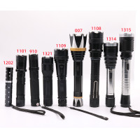 户外手电筒多功能充电自卫防卫武器装备防暴保安巡逻轻巧便携手电筒电棍 电棒自卫手电筒 校园厂房小区保安居家手电筒