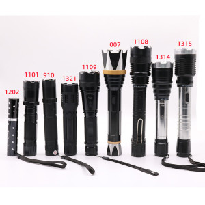 户外手电筒多功能充电自卫防卫武器装备防暴保安巡逻轻巧便携手电筒电棍 电棒自卫手电筒 校园厂房小区保安居家手电筒