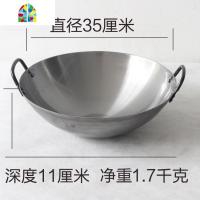 老式加厚双耳铁锅炒锅尖底锅圆底锅熟铁锅家用饭店厨师专用炒菜锅 FENGHOU 货号ST-35(实际尺寸35厘米)