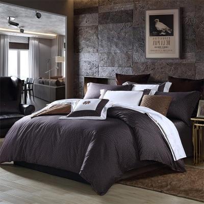 家柏饰(CORATED)美颂全棉六件套60支长绒棉床上用品绅士条格全棉被套床单