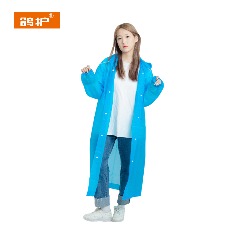 鸽护 加厚非一次性雨衣 蓝色束口加厚款140g 件