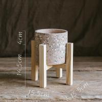 美帮汇水磨石混凝土 花盆花器 几何形体自由组合 创意设计艺术 I白蜡木架套装,打孔请备注 大