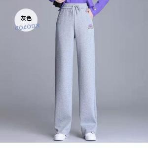 大码女裤秋冬加绒加厚新款女裤宽松直筒休闲裤子阔腿裤女