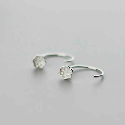 不过敏养耳洞耳钉女纯银简约百搭个性银饰925纯银耳饰精致莲蓬送女朋友老婆情人节七夕生日礼物