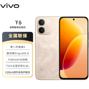 vivo Y6 凤迎金 12GB+256GB 7200mAh长续航 6年长寿大电池 SGS金标五星抗跌耐摔认证 防水防尘 1200nit硬件级真护眼屏 AI手机
