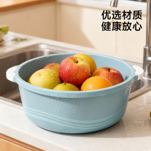 五月花洗脸盆大号38CM2只装 洗菜盆 洗脚盆 学生塑料盆 脸盆 泡脚盆