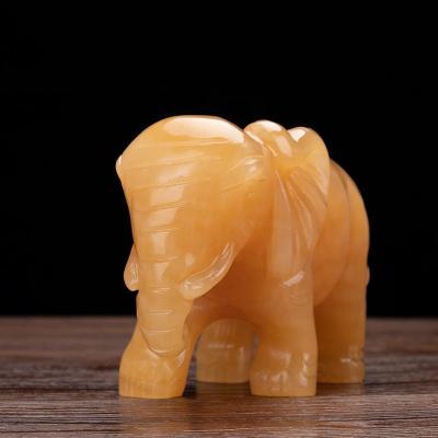 美帮汇玉石大象摆件一对家居办公室装饰象开业乔迁新居礼品