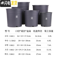 三维工匠加仑盆二代加厚塑料树脂多肉绿萝家用阳台种花月季盆栽控根大花盆 [5个装]灰色(单花盆) 中小花盆容器