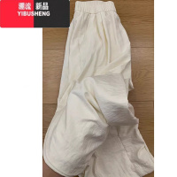 YIBUSHENG2024新款高腰休闲裤女季宽松阔腿原宿风直筒休闲百搭冰丝山本裤