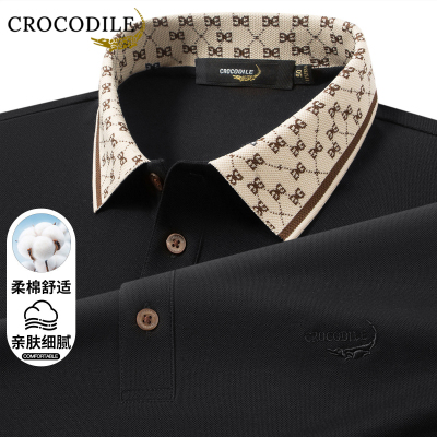 鳄鱼恤CROCODILE 男士POLO衫简约商务透气速干修身版型夏季新款