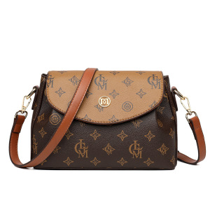 包包女新款百搭大气小众潮流中年单肩包妈妈包斜挎包通勤女包 字母色