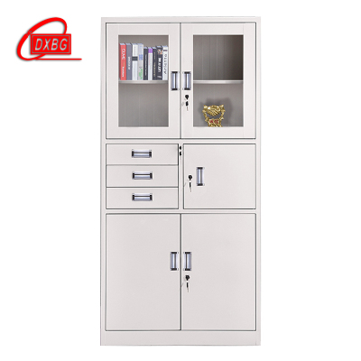 DXBG钢制办公文件柜铁皮柜矮柜资料密码带锁凭证档案员工储物更衣柜子偏三斗文件柜
