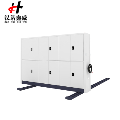 汉诺鑫威钢制档案架密集柜档案室密集架手摇式移动档案柜文件柜资料柜一列三组每立方单价