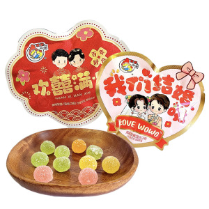 喔喔果味软糖混合口味异形手抓包散装500g婚庆结婚喜糖伴手礼物