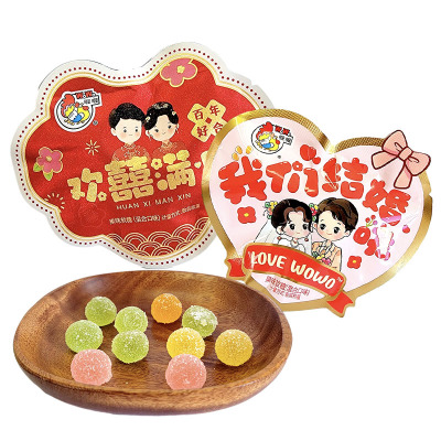 喔喔果味软糖混合口味异形手抓包散装500g婚庆结婚喜糖伴手礼物