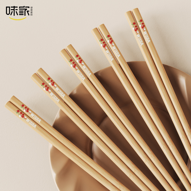 味家彩绘荔枝图案竹筷
