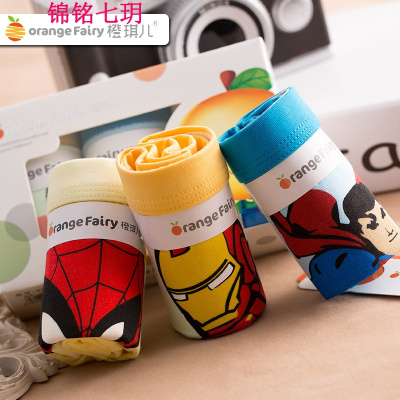 锦铭七玥儿童内裤男童棉平角内裤2018新款小中大童全棉卡通四角内裤