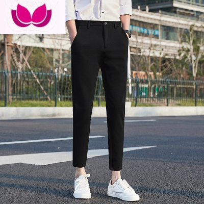 七斓裤子九分裤男矮个子修身小脚休闲裤韩版潮流小西裤百搭秋季9分裤