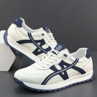 真皮运动鞋男户外旅游休闲鞋一脚蹬软底软面透气时尚百搭德训鞋子