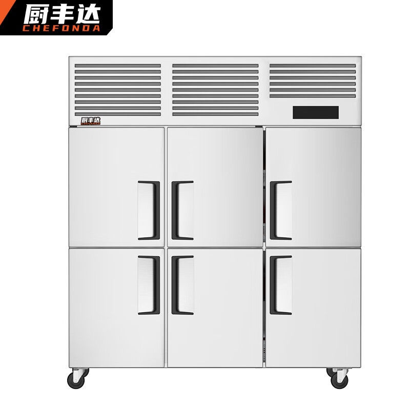 厨丰达 CFD-SW06-A 六门 1350L 无级 电子控温 银色 直冷 冰箱
