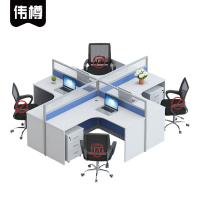 伟樽四人位屏风工位带柜280*240*110cm套