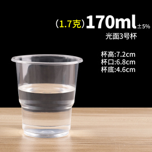 [补贴10%]食品级透明塑杯一次性餐桌用品大号加厚航空水杯横纹设计饮用水杯耐高温商用茶杯