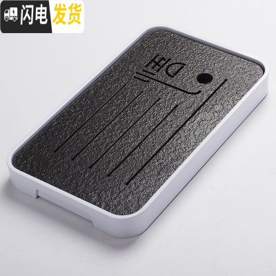 三维工匠变色茶盘套装家用陶瓷储水干泡盘茶台简约客厅茶托迷你长方形托盘 荧光绿白色中号-悟茶具