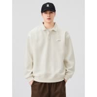 |港风早秋季翻领男士高级感长袖体恤潮流宽松休闲pool卫衣