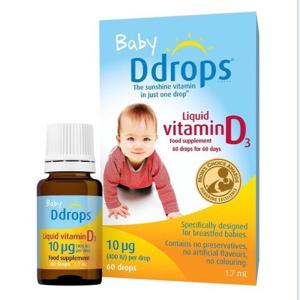 原装进口英国Baby Ddrops D3维生素滴剂1.7ml/60滴(0岁以上)
