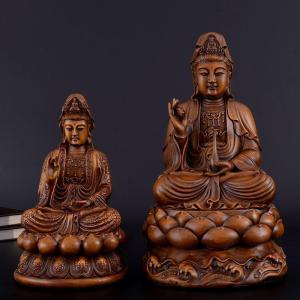 家柏饰(CORATED)坐莲观音摆件家居供奉工艺品观世音菩萨佛像观音