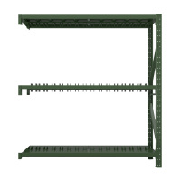 豪利特消防铁锹镐农具摆放架安保装备器材存放架绿色货架双层盾牌中型-副架