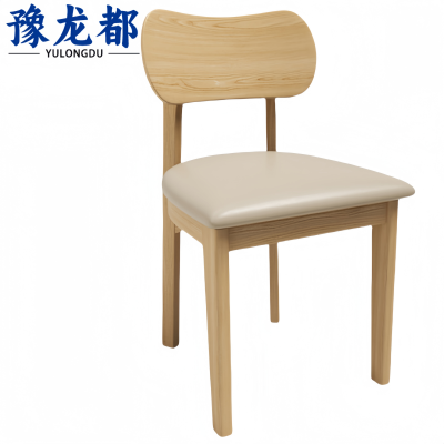 豫龙都餐 椅实木把