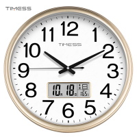 TIMESS钟表挂钟客厅钟挂墙日历家用时尚2024新款时钟石英电子