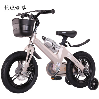 志灵童新品直营-男女孩轻便儿童自行车5岁3-4-6-7岁镁合金一体轮碟刹宝宝脚踏车三轮车