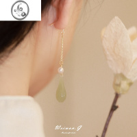 JiMi《零如雨》和田玉耳坠银银耳钉古风耳环仙气流苏水滴耳饰礼物