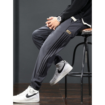 显高显瘦春秋裤男弹力柔软休闲束脚裤男士百搭潮流青年运动裤男生