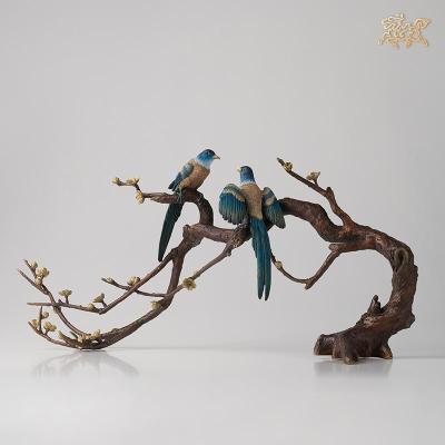 美帮汇全铜摆件《喜上枝头》铜工艺品家居饰品 客厅摆件软装摆件