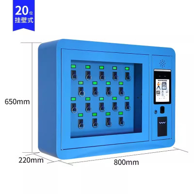 迅迈 挂壁式一20位 智能钥匙柜汽车钥匙管理柜RFID指纹刷卡钥匙存放盒钥匙箱保管箱子