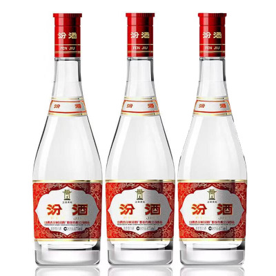 汾酒红盖波汾42度 475mL*3瓶 光瓶口粮 自饮小酌