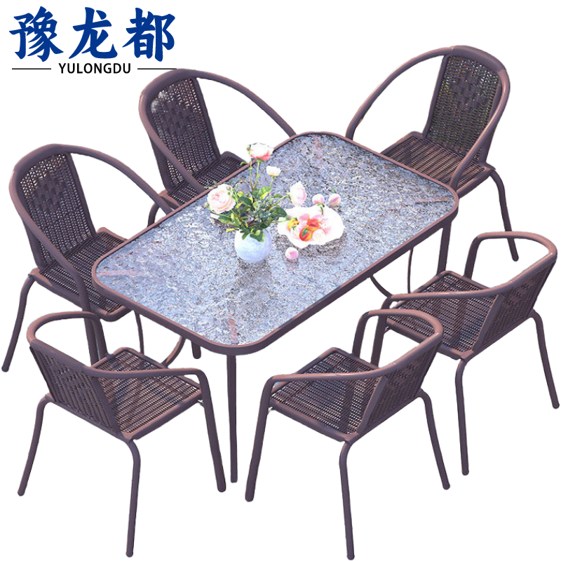 豫龙都 休闲桌椅 六椅套