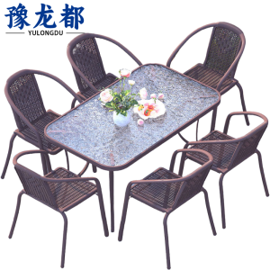 豫龙都 休闲桌椅 六椅套
