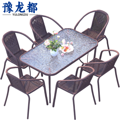 豫龙都 休闲桌椅 六椅套
