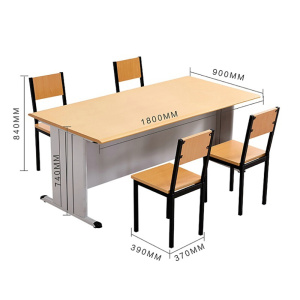文灵阅览桌学校图书馆阅览室桌椅组合防火面板阅览桌办公长条桌