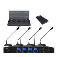 启诺 QN-CG214一拖四无线音像联动话筒黑灰(套)