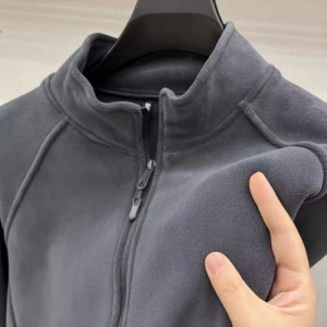 秋季拉链立领男士长袖纯色开衫卫衣双面绒保暖时尚上衣夹克衫男装