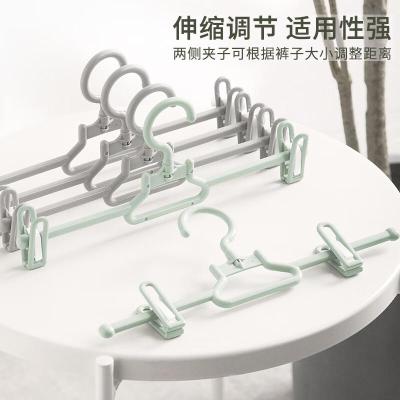 茶花(CHAHUA)裤架子裤夹子衣架子挂裤子挂架裙夹裤挂收纳神器灰+绿15只 0702
