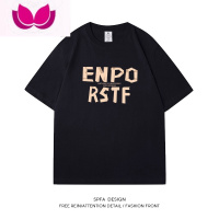 七斓SPFA 美式正肩短袖t恤男女夏季字母印花潮牌情侣百搭复古上衣