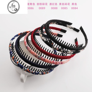 JiMi网红简约清新发夹宽边发卡发箍时尚日韩镂空布艺手工编织铁丝头箍