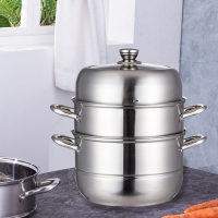 苏宁宜品三层大容量不锈钢复底家用蒸锅